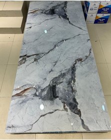 Resim 10 Adet 60x30 Gri Beyaz Mermer Desenli Kendinden Yapışkanlı Duvar Paneli 