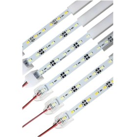 Resim 12 Volt Alüminyum Kasalı 5730 Ledli Çubuk Led Bar Beyaz 6000-6500k Şeffaf Cam 