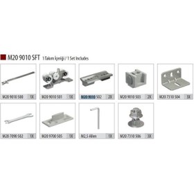 Resim Albatur 60 Kg Çift Yöne Yavaşlatıcılı Sürme Kapı Sistemi (ALB-M20 9010 SFT) 