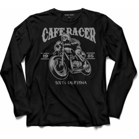 Resim Kendim Seçtim Cafe Racer Motosiklet South Californıa Uzun Kollu Tişört Baskılı Çocuk T-Shirt 