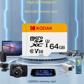 Resim KODAK MicroSDXC UHS-I U3 V30 A1 Memory Storage 32GB/64GB/128GB/256GB - 4K Ultra HD Compatible 