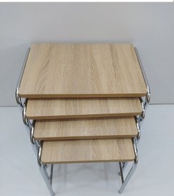 Resim Zigon Sehpa 4'Lü Metal Model Transmisyon Nikelaj Ayak Somono Dalg 