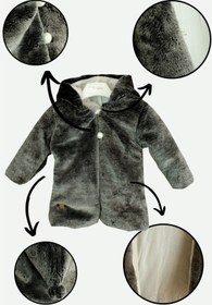 Resim Babydola Kız Bebek Kapşonlu Tüylü Peluş Mont 