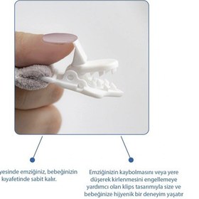 Resim Babyjem Emzik Askısı Ay Desen Gri 