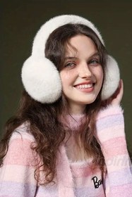 Resim Trend Peluş Kulaklık Katlanır Model Soğuk Koruyucu Peluş Kalın Kışlık Soft Kulaklık Beyaz 