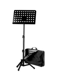 Resim K&m Ruka Siyah - Delikli Aluminyum Tablalı Çanta Hediyeli Nota Sehpası 