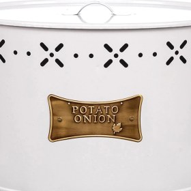 Resim Metal Bölmeli Patates Soğan Kovası - Beyaz - 18 Lt 