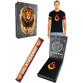 Resim Galatasaray Logolu T-shirt + Gs Atkı Hediyelik Set Kutulu 001 