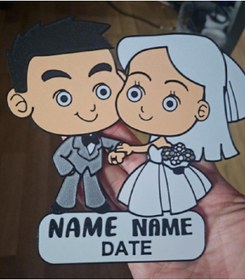 Resim Düğün Çifti Adınız Ve Tarih Magnet 