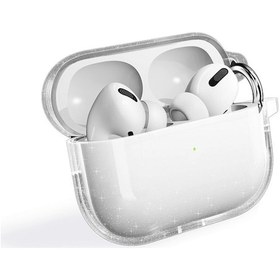 Resim Apple AirPods Uyumlu Pro 2 Zore Allstar Airbag 32 Parlayan Simli Saydam Renkli Kılıf Şeffaf 
