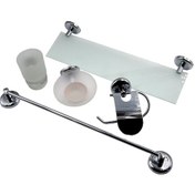 Resim Dkr 5 Parça Banyo Seti Krom 6 Parça Gri 