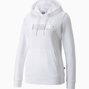 Resim ESSENTIALS+ METALLIC Logo Kadın Kapüşonlu SWEATSHIRT 