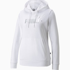 Resim ESSENTIALS+ METALLIC Logo Kadın Kapüşonlu SWEATSHIRT 
