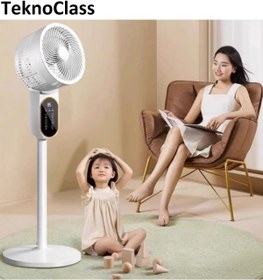 Resim TeknoClass Uzaktan kumandalı Dönebilen Elektrikli Fan hava Serinletici Vantilatör Oynar Başlıklı Fan 