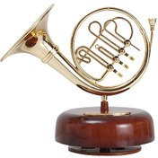 Resim Ruicoo Müzik Çalar Daire Horn Desenli Masaüstü Dekoratif Alet, Hediye Önerisi, Abs Malzeme İle Yapılmış Dönen Sesli Figür 