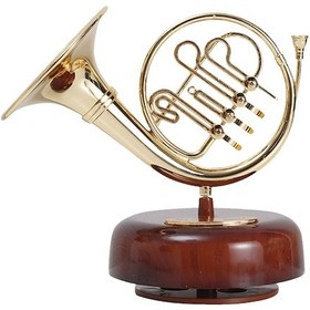 Resim Ruicoo Müzik Çalar Daire Horn Desenli Masaüstü Dekoratif Alet, Hediye Önerisi, Abs Malzeme İle Yapılmış Dönen Sesli Figür 