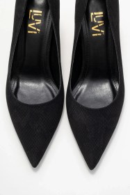 Resim Luvishoes Luvi Shoes Hudson Siyah Desenli Kadın Topuklu Ayakkabı Siyah 