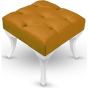 Resim Kapitoneli Kapı Önü Ayak Ucu Puf 45 45cm Turuncu 