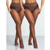 Resim 2'li Paket Kadınlar İçin Seksi Kahverengi Pantolon - Orta Destekli Şeffaf Tayt, Elde Yıkama, Günlük ve Özel Günler İçin Düz Renk, Çok Amaçlı Bacak Giyimi, Zarif Tasarım, Rahat Kalıp, Destekleyici Çorap, Şık Kumaş, Ofis Kıyafeti 
