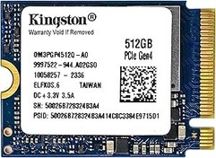 Resim Kingston 512GB M.2 2230 PCIe Gen 4.0x4 NVMe SSD TLC NAND (4700 MB/s'ye kadar hızlar) OM3PGP4512Q-A0 Buhar Güverte Yüzey Ally Mini PC'ler ile Uyumlu 