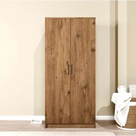 Resim Kardelen Serisi Atlantik Çam 2 Kapaklı 4 Raflı 80 Cm Elbise Dolabı Atlantik Çam 