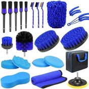 Resim 23 Adet/takım Wrs-cs29 Araba Yıkama Temizleme Fırçası Seti Araba İç Çatlak Temizleme Elektrikli Matkap Fırçası 