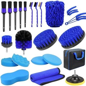 Resim 23 Adet/takım Wrs-cs29 Araba Yıkama Temizleme Fırçası Seti Araba İç Çatlak Temizleme Elektrikli Matkap Fırçası 