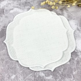 Resim Weare2 Beyaz Renkli Nakışlı Keten Efektli 2'li Kokteyl Peçetesi 