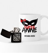 Resim BK Kişiye Özel Süper Anne Çakmak Ve Kupa Seti 