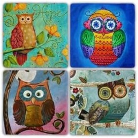 Resim Oscar Stone Decor Bardak Altlığı- 4 Lü Set(10 Cm X 10 Cm) Ba429 