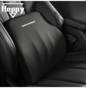 Resim Elmpaly Araba Baş Ve Bel Yastığı Siyah Hafızalı Köpük Oturma Düzeltici Yastık Seti 