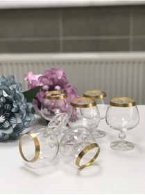 Resim Paşabahçe Bohemia Kristal 6 Adet Gold Yaldız Kahve Yanı Bardak Magnolia Cup 