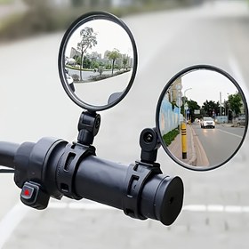 Resim 2 Adet Bisiklet Aynası Seti, 360° Dönebilen Elektrikli Bike Gözlükleri, Ayarlanabilir Sol ve Sağ Montajlı Da 