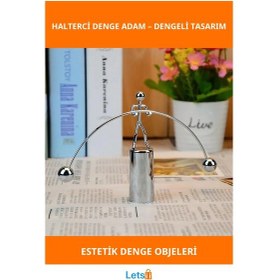 Resim Şık Halterci Denge Adam Dekoratif Masaüstü Aksesuarı 1 Adet 
