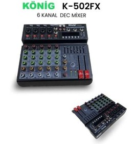 Resim König K-502 FX 3 Mono 1 Stereo Kanal USB/SD DISK Bluetooth Deck Mikser 