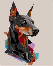 Resim wombhobby Doberman -2 Sayılarla Boyama Seti 80X100 RULO ( ÇITAYA GERDİRİLMEMİŞ ) ! 