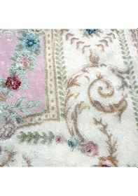 Resim Nur Home Nrh-22 Pembe Krem Çiçekli Süngerli Kadife Halı Örtüsü Çok Renkli 