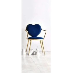 Resim J&S Quality Lacivert Kalp Tasarımlı Sandalye 