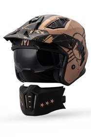 Resim DeadG Helix Colonel Mat Siyah-Kum Modüler Kask 