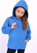 Resim Toontoy Kız Çocuk Kanguru Cepli Sweatshirt Saks Mavi 