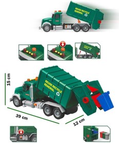 Resim Tıfıl Toys Pilli Işıklı Sesli Amerikan Tipi Oyuncak Çöp Kamyonu 