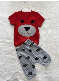 Resim Köpekli Yazlık Takım Kırmızı 
