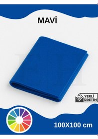 Resim Mavi Renk Metrelik Ince Keçe Kumaş Keçe 1 Mm Aktivite Keçesi Renkli Keçe 1 Metre 100 Cm X 100 Cm 