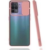 Resim Mobilefix Reno 5 Lite Kılıf Lensi Kapak - Pembe Açık Pembe Açık 