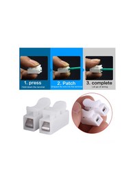 Resim Konesam Led Tavan Lambası İçin Ch-2 Modeli 2 Pinli Otomatik Kilitleme Bağlantı Terminali, Isıl Dayanıklı, 50 Adet Seti 