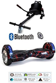 Resim Citymate Smart Balance Elektrikli Kaykay Hoverboard 8.5" Akıllı Dengeli Ledli Bluetooth Hoparlörlü Kırmızı Şimşek 
