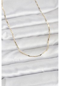Resim Cm 14k Gold Renk Çubuk Kesme Zincir Model 60 Cm Kadın Kolye - Tj-bko10945 Çok renkli 12858614 