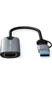 Resim Braventa Collection Coverzone Type-C To USB 2in1 Video Capture Yakalama Kartı Uçlu HDMI To Type-C Pc Bilgisayar Video Ad 