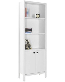 Resim Rustik 5 Raflı Kapaklı Kitaplık-mat Beyaz 66 x 196 x 32 CM Gxyxd 