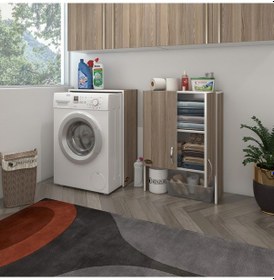 Resim Kenzlife Çamaşır Makinesi Dolabı Sinem Crd 180*066*30 Banyo Kiler Kapaklı Arkalıklı Çok Renkli 